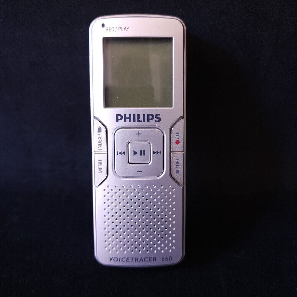 Used Philips Voice Tracer 660 Digital Recorder Model 660 Silver / 1GB For Parts